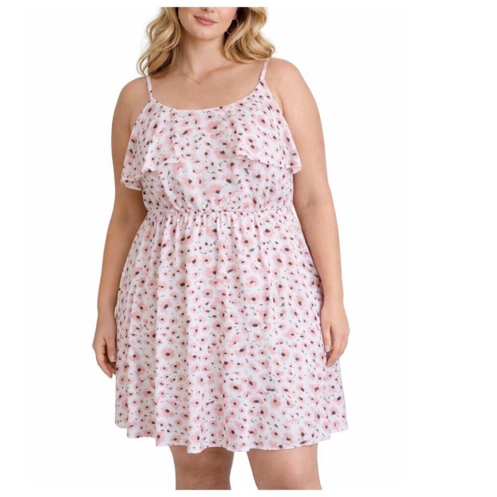 Tucker and Tate dress Pink & Grey Floral A Line Dress Size XLarge women’s mini